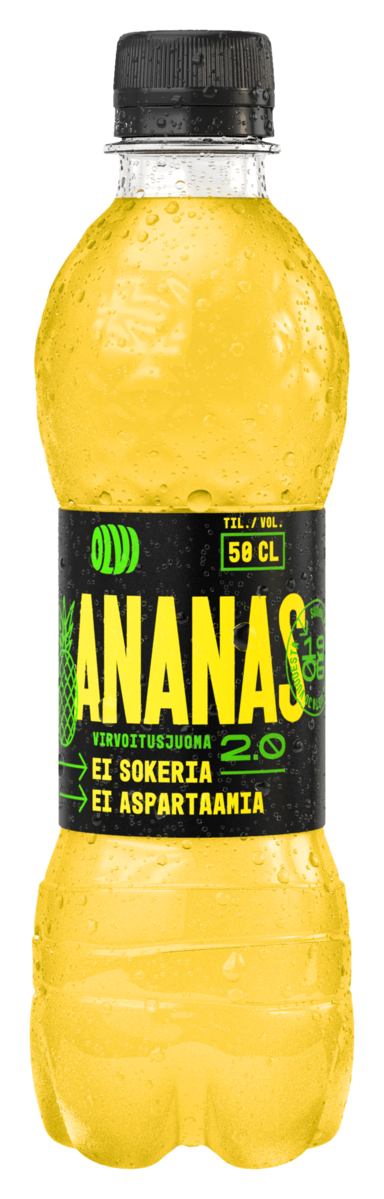 OLVI Pineapple 2.0 Sugar-free soft drink 0,5l bottle