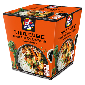 350g Kitchen Joy Thai-Cube Red Curry Chicken with Jasmine Rice, frozen meal