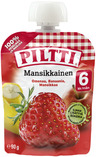 Piltti apple-banana-strawberry fruit puree 6mth 90g pouch